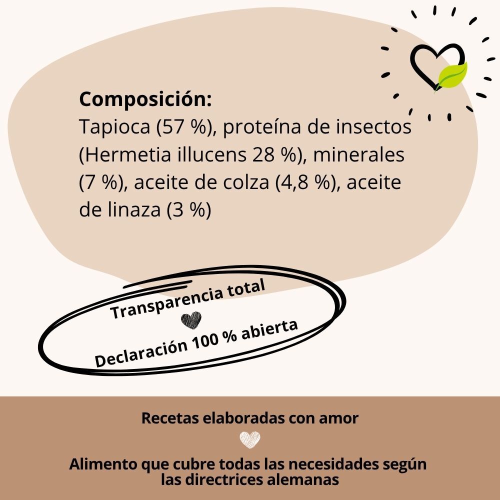 BugBell HighSensitive Pienso 5x800 g &ndash; Hipoalerg&eacute;nico, sin cereales, con prote&iacute;na de insecto, tapioca, aceite de colza y lino, , large Imagen numero 3