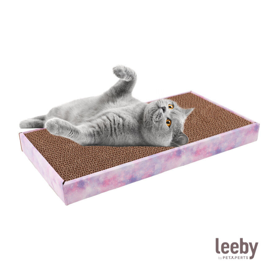 Leeby Fitz tabla rascador de cart&oacute;n rosa para gatos, , large Imagen numero 2