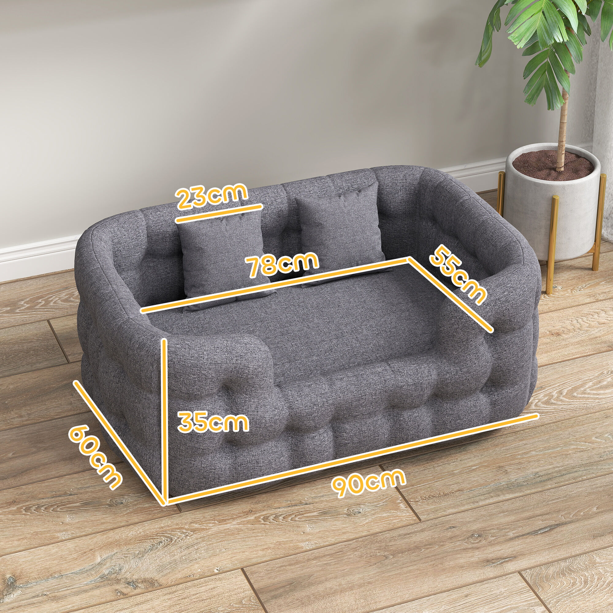 PawHut Cama para Mascotas Gris, , large Imagen numero 8