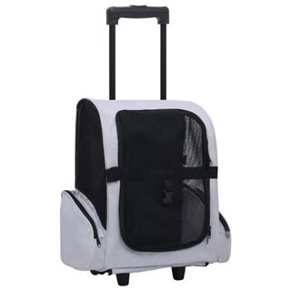 VidaXL Transportín plegable gris para mascotas