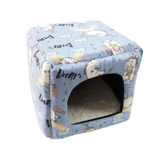 Small Life Cubo con Estampado de Unicornio para roedores