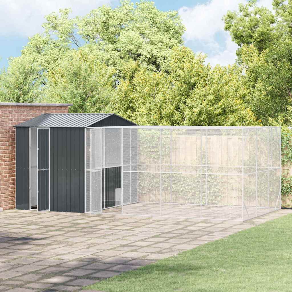 vidaXL Jaula para Aves Antracita 425 x 304 x 247 cm Acero galvanizado, , large Imagen numero 24