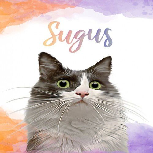 Mascochula sugus retrato realista personalizado en lámina con tu mascota thumbnail