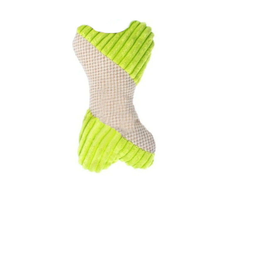 Play&Bite Premium Hueso verde de peluche para perros, , large Imagen numero 1