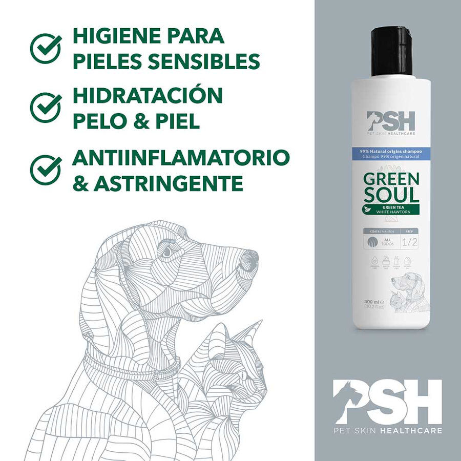 PSH Green Soul Champ&uacute; para perros y gatos, , large Imagen numero 3
