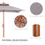 Outsunny Sombrilla de Jardín 3x3x3 m Parasol de Jardín de Bambú con Doble Techo Sistema de Polea Impermeable para Terraza Balcón Exterior Gris, , large indicador imagen numero 4