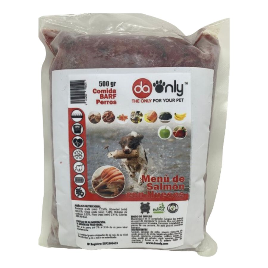 Men&uacute; Salm&oacute;n con huesos para perros y gatos Pack 10 unidades, , large Imagen numero 1