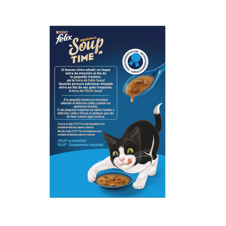 6 x 48 g Felix Cat Sopa de Bacalao At&uacute;n y Solla para gatos, , large Imagen numero 2