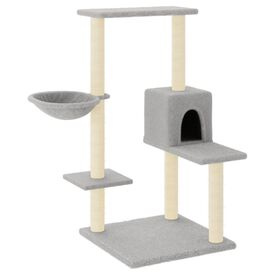 VidaXL Rascador con una cueva gris claro para gatos