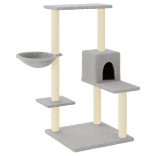 VidaXL Rascador con una cueva gris claro para gatos