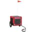 vidaXL Remolque de bicicleta para perros hierro tela Oxford rojo negro, , large indicador imagen numero 3