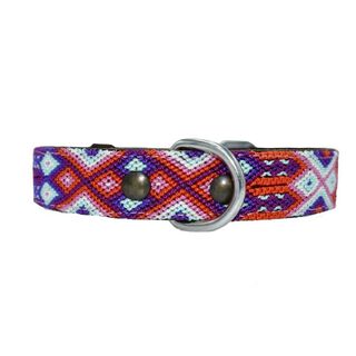 Loyal Collar de Piel Artesanal Rojo y Azul para perros 