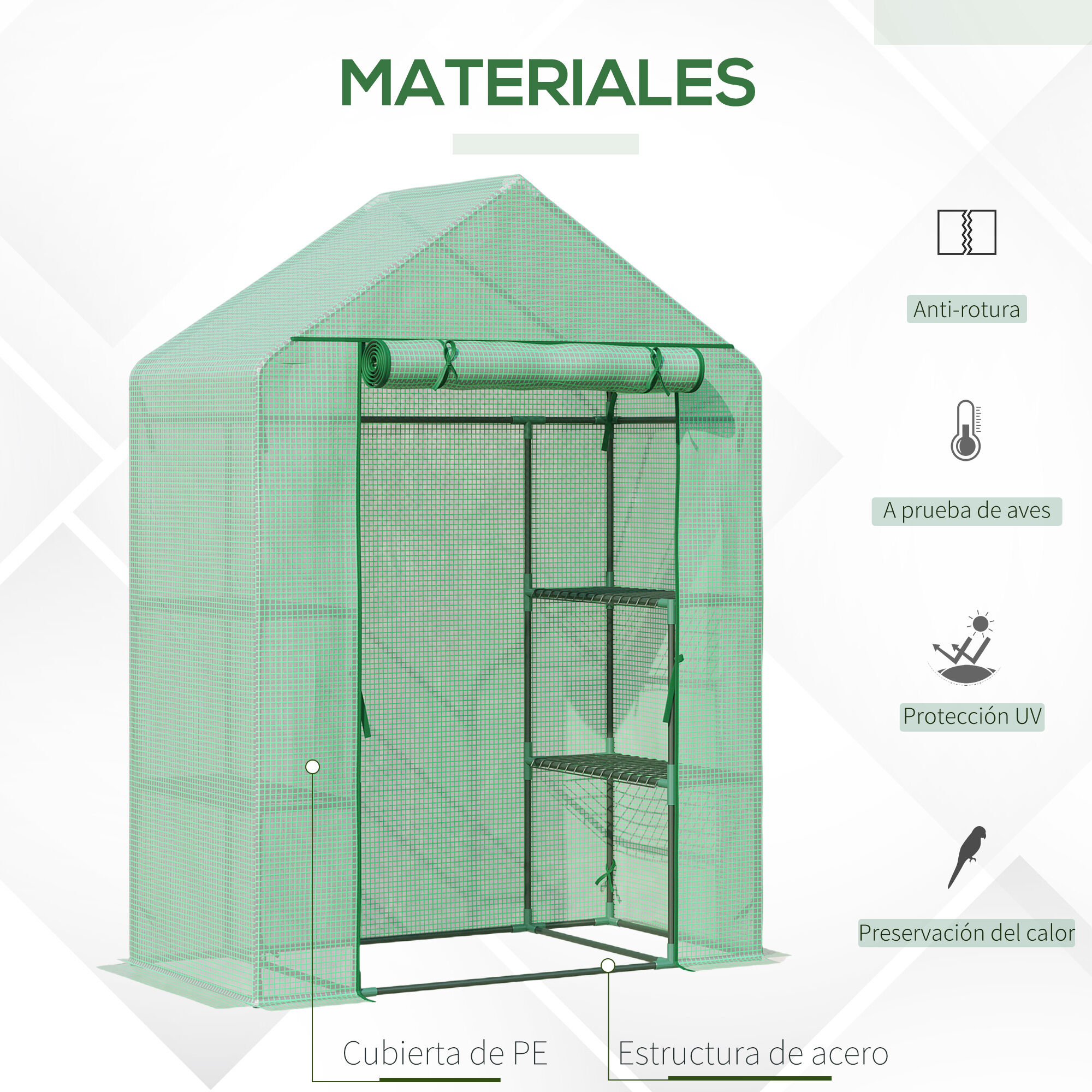 Outsunny Invernadero Verde para exterior thumbnail