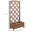 Outsunny Jardinera con Enrejado Jardinera con Celosía de Madera Macetero con Soporte para Trepadora Cultivos Plantas en Terraza Jardín Balcón 60x30x122,5 cm Natural, , large indicador imagen numero 3