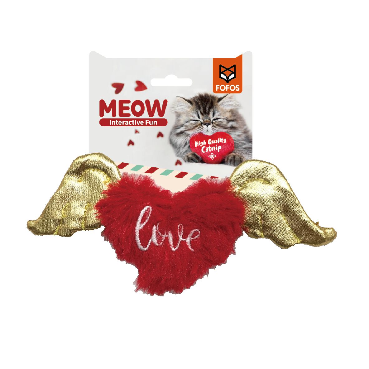 FOFOS | Coraz&oacute;n con Alas Doradas y Catnip Natural (Colecci&oacute;n D&iacute;a de San Valent&iacute;n) - Para Gato, , large Imagen numero 1