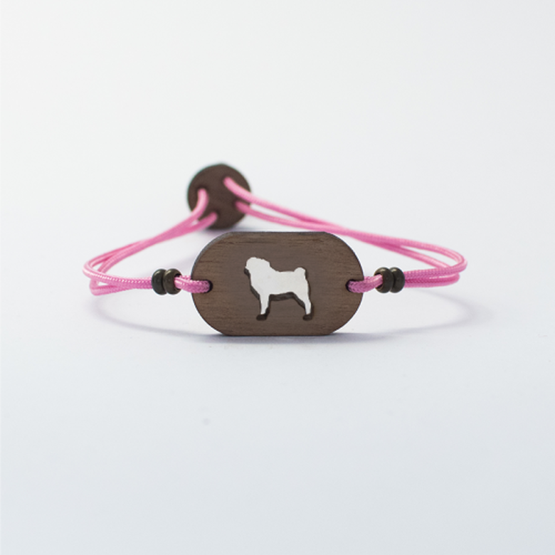 Pulsera de madera Carlino personalizable color Rosa, , large image number null