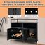 COSTWAY Caja de Arena para Gato, Aseo Gatos Mascotas de Madera, Mueble de Madera para Gatos con Estante & 2 Compartimentos, Muebles Interior para Gatos Ocultos para Entrada, Sala de Estar (Negro), , large indicador imagen numero 2