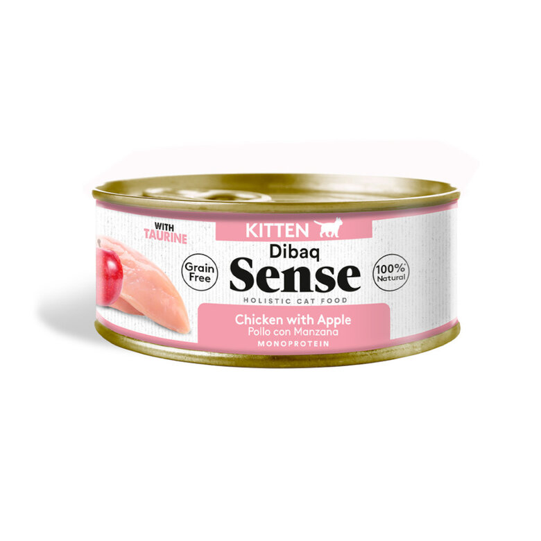 70 g Dibaq Sense Grain Free Kitten Pollo y Manzana lata para gatos