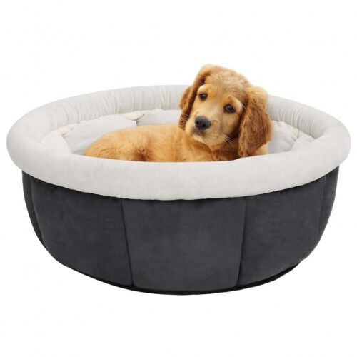 Vidaxl cuna redonda gris para perros, , large Imagen numero 1