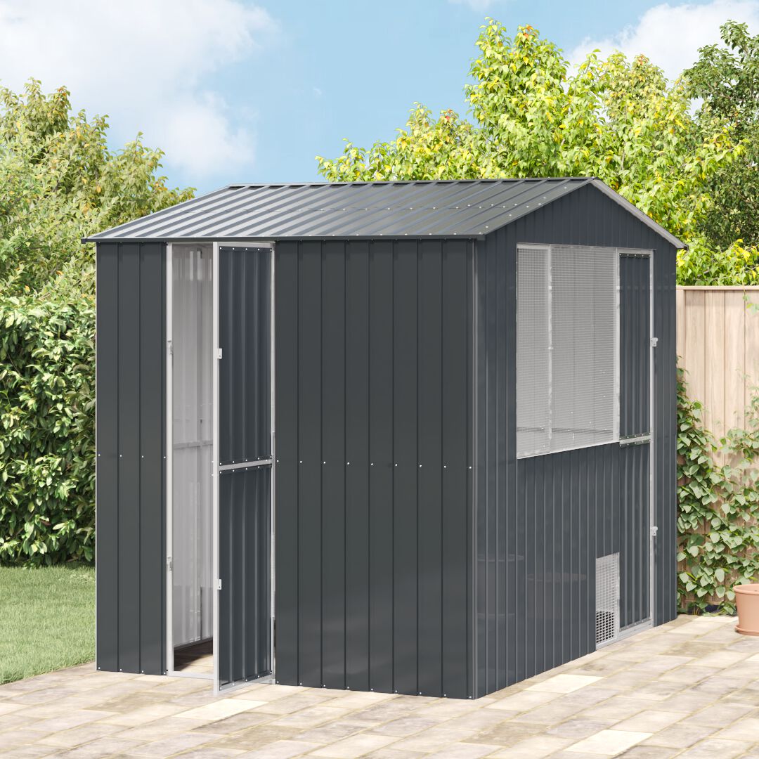 VidaXL Aviario Acero Antracita Gris para pájaros thumbnail