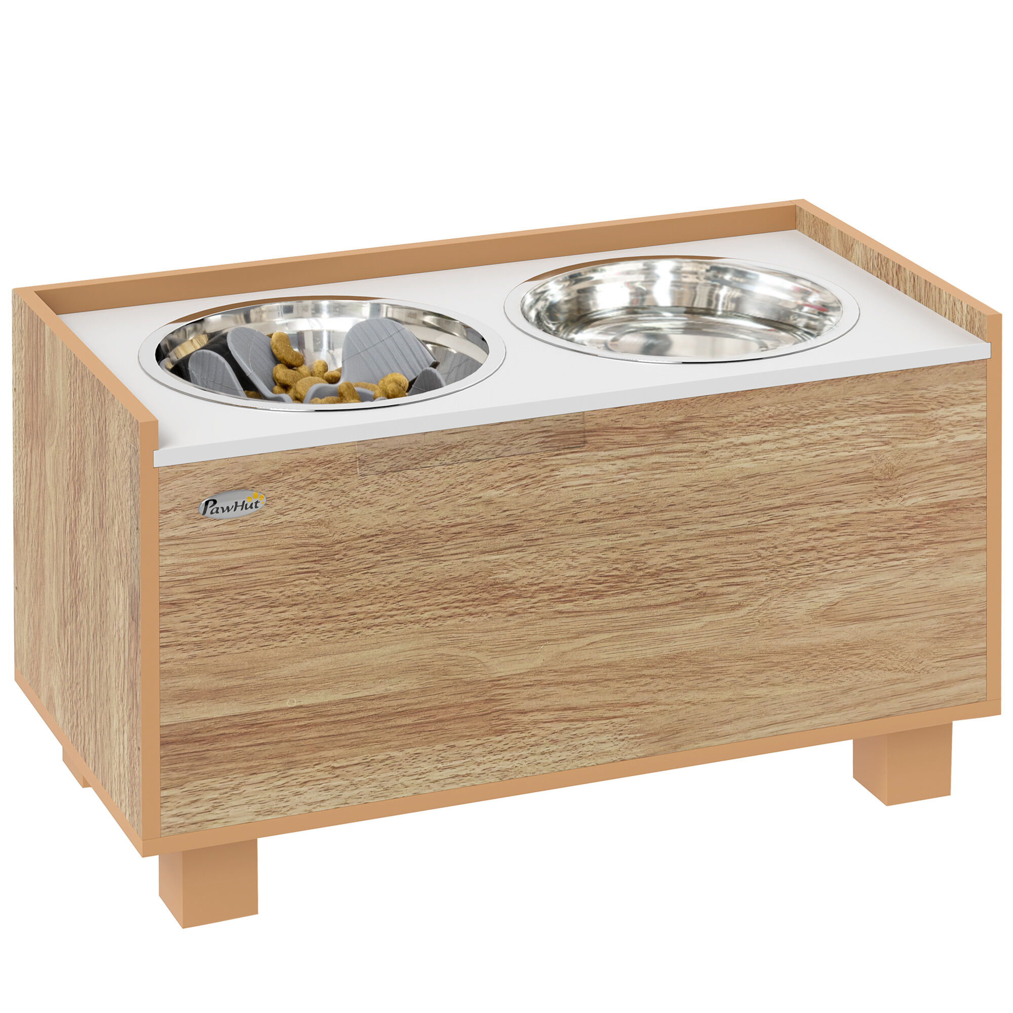 PawHut Comedero para Perros Roble, , large Imagen numero 1