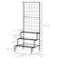 Outsunny Soporte para Plantas con Enrejado de Metal Estantería para Macetas Trepadoras con 3 Estantes para Exteriores Jardín Balcón 60x53,5x159,5 cm Negro, , large indicador imagen numero 3