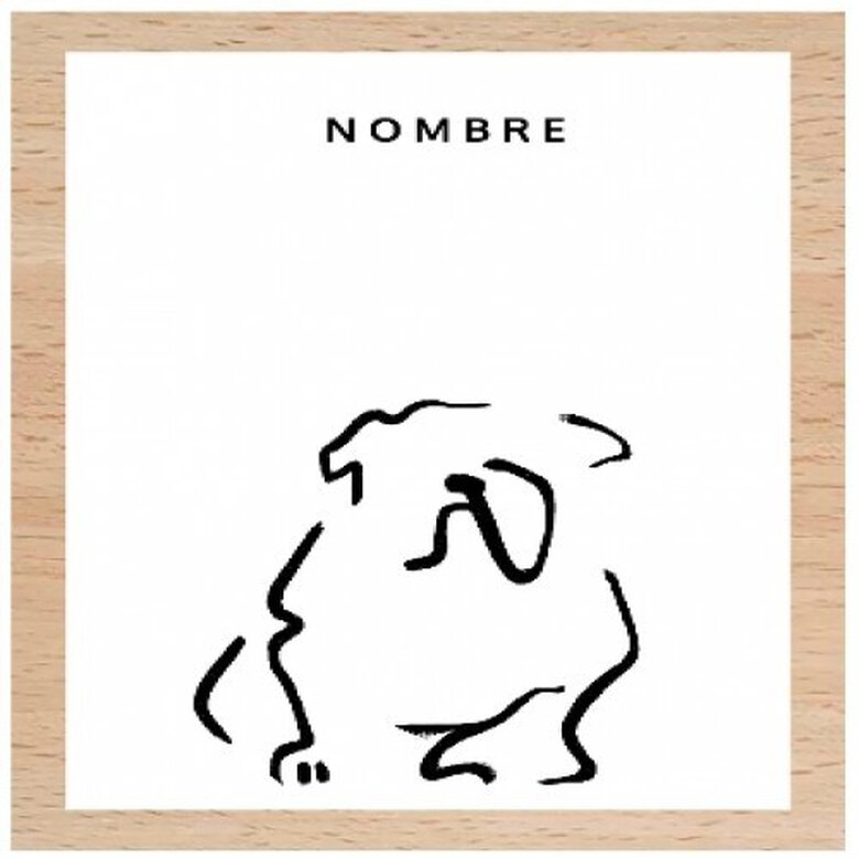 Ilustración de Bulldog con marco de madera color Blanco, , large image number null