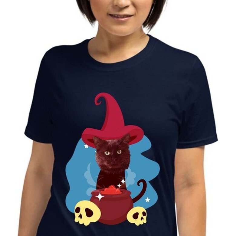 Mascochula camiseta mujer el brujo personalizada con tu mascota azul marino, , large image number null