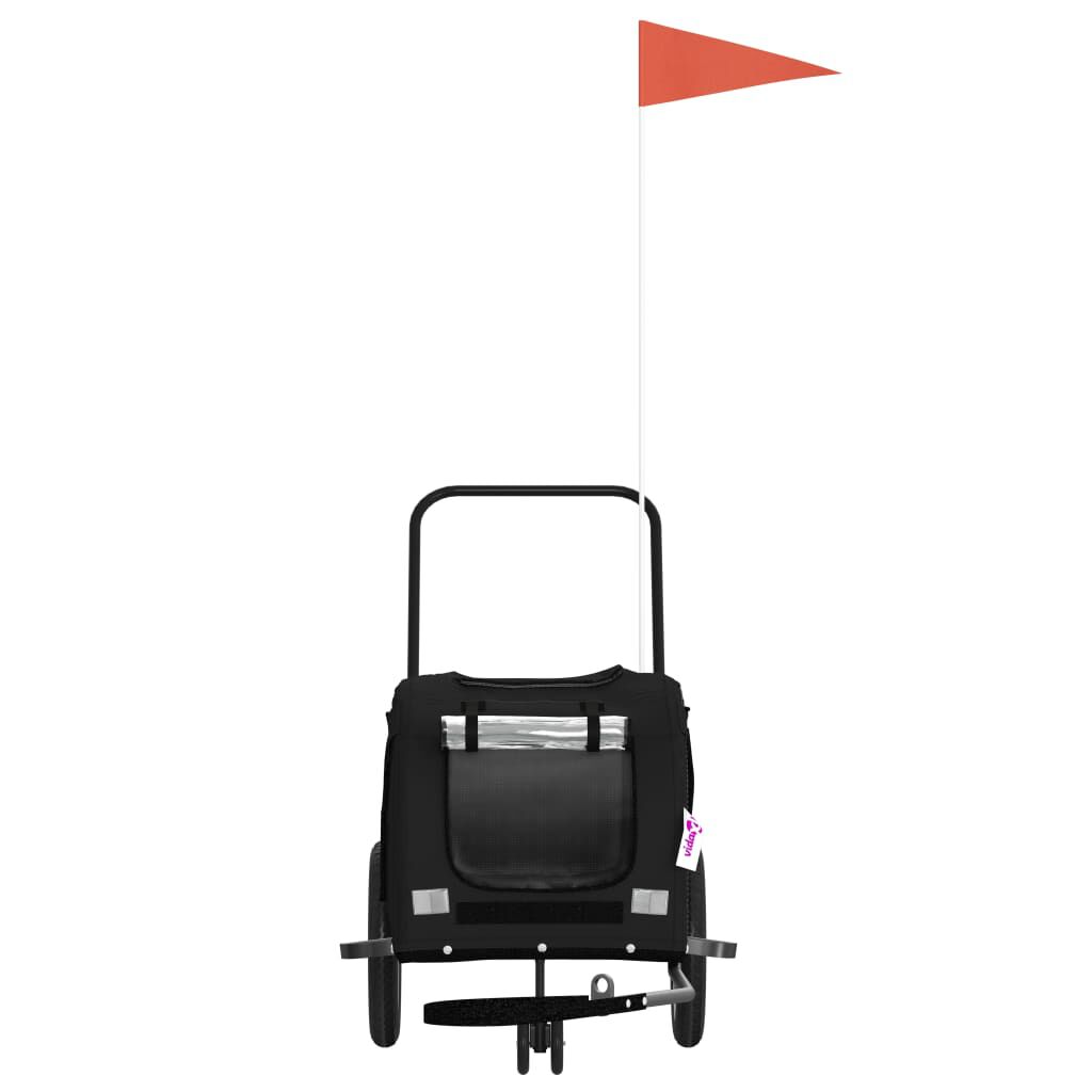 vidaXL Remolque de bicicleta mascotas hierro tela Oxford negro, , large Imagen numero 3