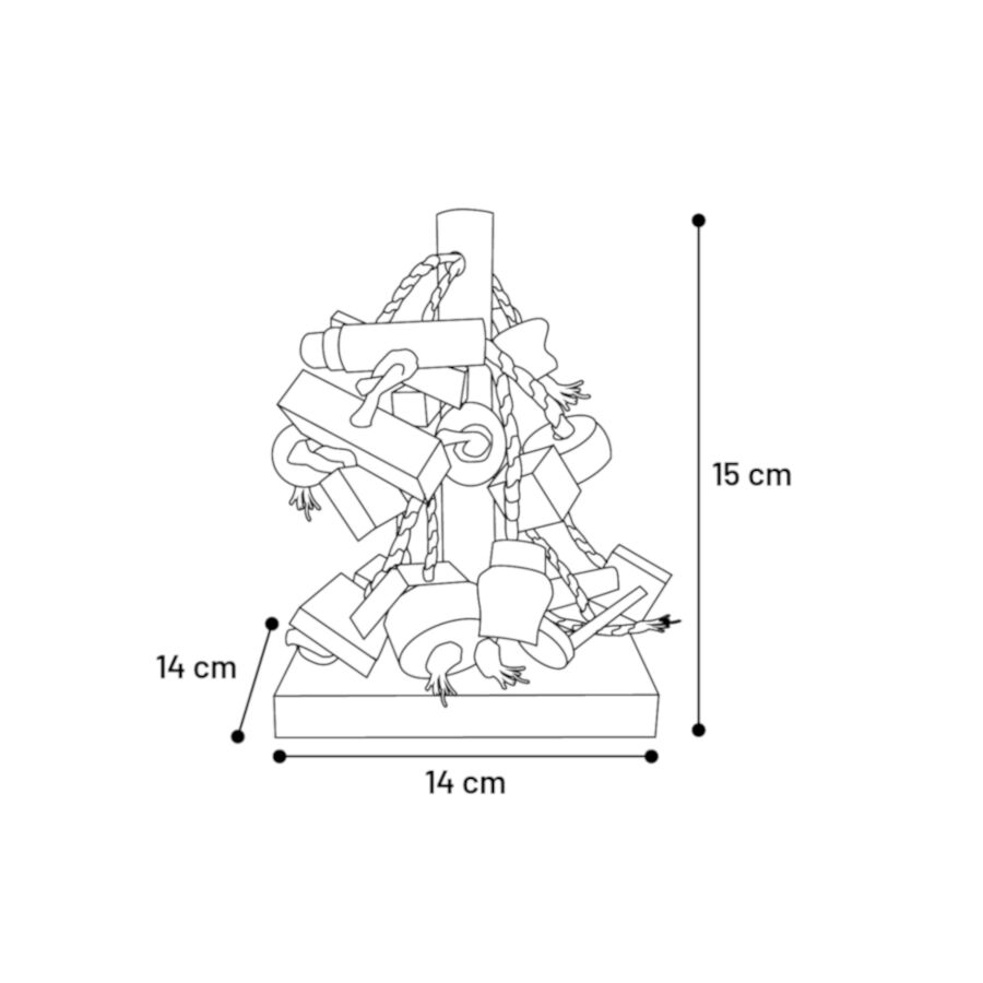 Flamingo Kobb Multicolor de Cuerda y Madera de juguete para periquitos, , large Imagen numero 3