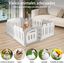 COSTWAY Parque de Juegos para Mascotas de 8 Paneles, Pluma de Ejercicios para Mascotas HDPE Resistente a la Intemperie con Puerta, Patrones Lindos y Esquinas Redondas Seguras (Beige), , large indicador imagen numero 4