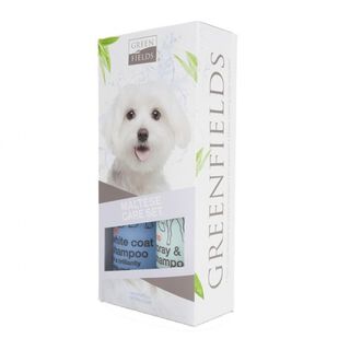 Greenfields Set de Champú líquido y Seco para malteses