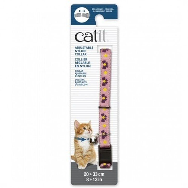Collar ajustable con cascabel para gatos color Rosa/Púrpura, , large image number null