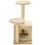 VidaXL Rascador con poste de sisal para gatos color Beige, , large indicador imagen numero 5