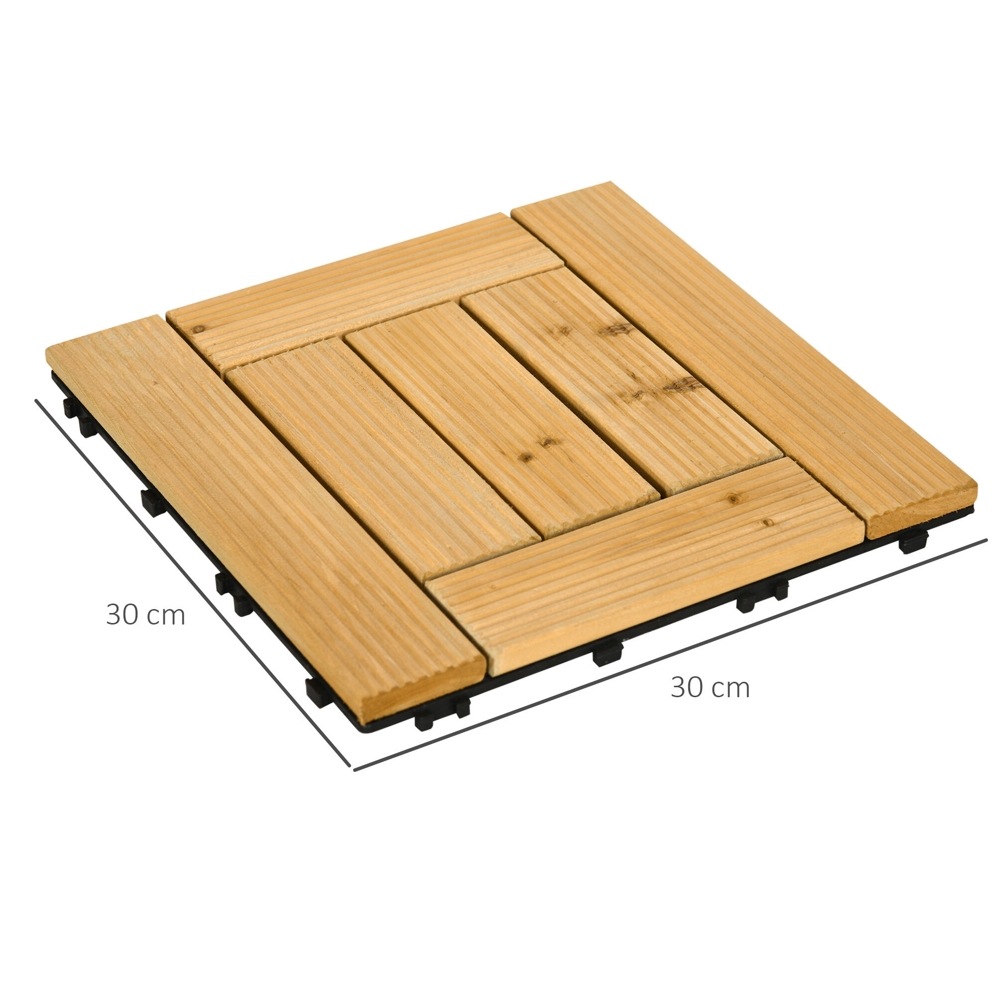 Outsunny Set de 27 Piezas Baldosas de Madera, , large Imagen numero 3