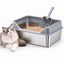 FreshPaw Arenero Grande de Acero Inoxidable para Gatos 60 &times; 40 &times; 25 cm, Bandeja Higi&eacute;nica Antisalpicaduras para Gatos Grandes, con Pala, , large indicador imagen numero 1