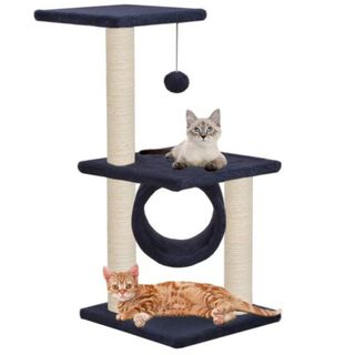 Rascador con postes de sisal para gatos color Azul