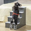 PawHut Escalera para Perros de 4 Peldaños Escalera para Mascotas Escalones para Perros Gatos con Acolchados Desmontables Carga 30 kg para Cama Sofá 40x59x54,2 cm Gris, , large indicador imagen numero 2
