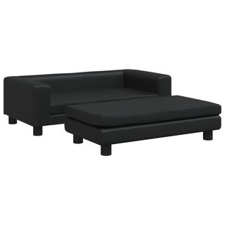 vidaXL Cama de perros con extensión cuero sintético negro para perros
