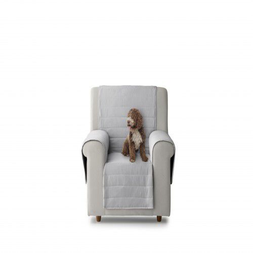 Cubre sill&oacute;n acolchado reversible color Gris, , large Imagen numero 1