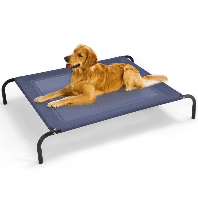 COSTWAY Cama Mascota Perro Gato para Exterior Jardin Terraza Dormir 130x90x20cm Cama Elevada (Grande)