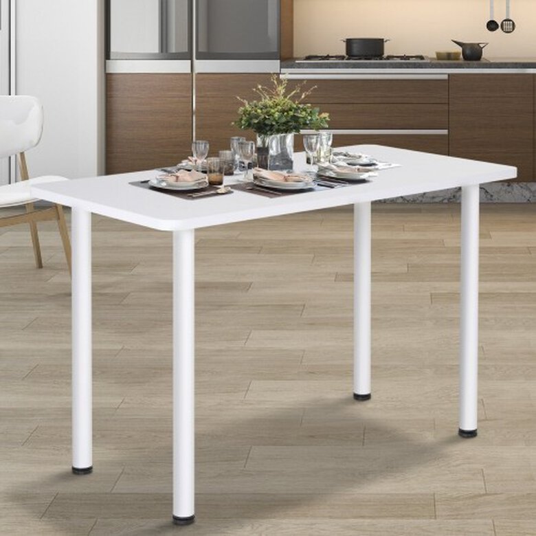 Mesa auxiliar de madera Homcom color Blanco, , large image number null