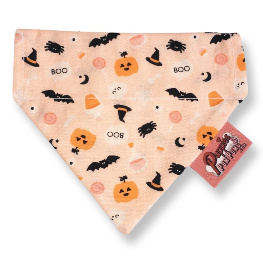 Puppies & Pom Poms Bandana ¡Boo!  de Halloween para perros