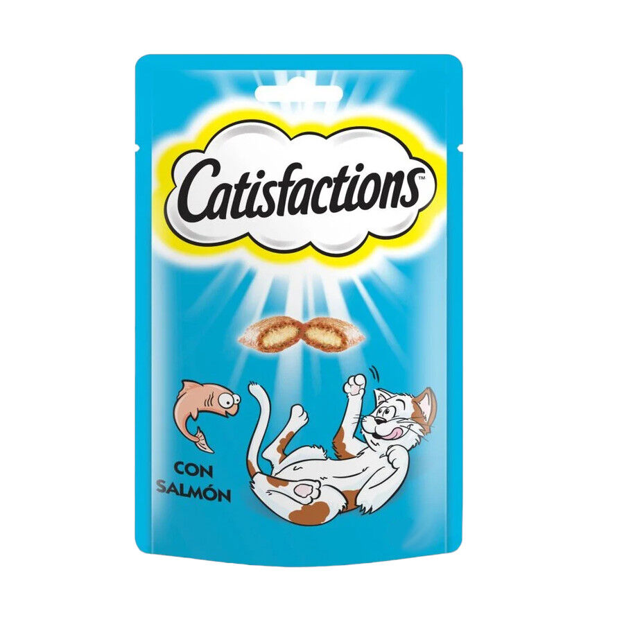 6 bolsitas x 180 g Catisfactions Premios de Salm&oacute;n para Gatos &iexcl;Pack Ahorro!, , large Imagen numero 1