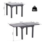 Mesa de jardín Outsunny de Aluminio color Gris, , large image number null