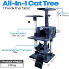 Edipets árbol rascador 4  niveles con hamaca azul para gatos, , large image number null
