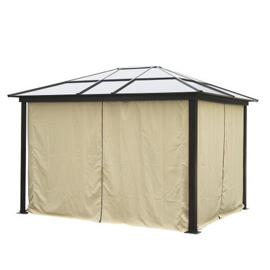 Carpa pérgola Outsunny para exterior color Marrón/Crema, , large image number null