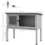 PawHut Conejera de Madera Caseta Exterior Refugio para Mascotas Pequeñas Conejos Cobayas con Bandeja Extraíble y Techo Asfáltico 84x43x70 cm Gris y Negro, , large indicador imagen numero 3