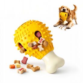 Juguete interactivo para perros con dispensador de premios TheKingPet &ndash; Mordedor resistente de TPR con sonido y texturas dentales