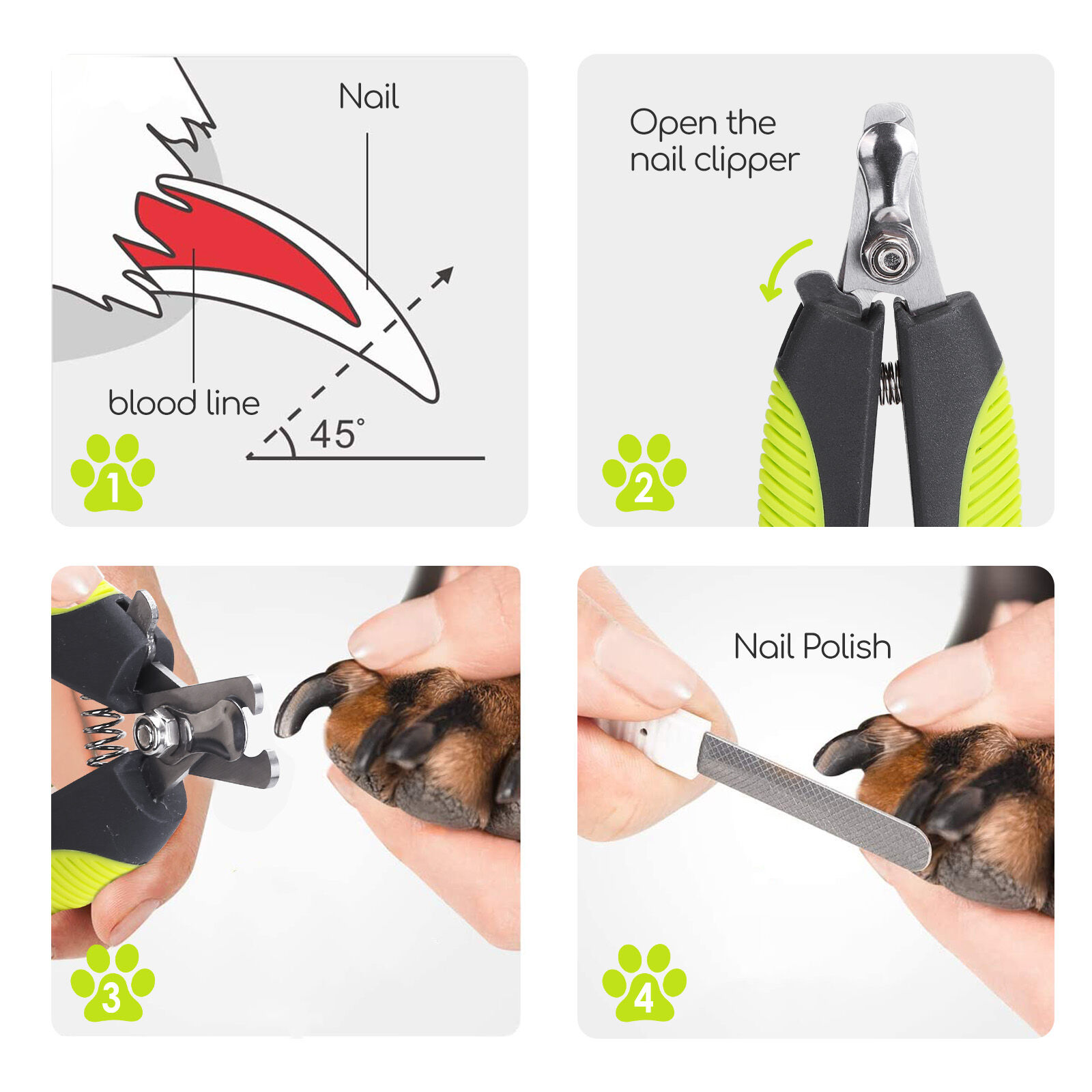 Nobleza Cortau&ntilde;as Perro y Gato con Mascota Protector de Seguridad para evitar cortes excesivos, Acero Inoxidable Alicates U&ntilde;as Profesionales para Mascotas Perros, Gatos, Conejas （4.5*13cm), , large Imagen numero 5